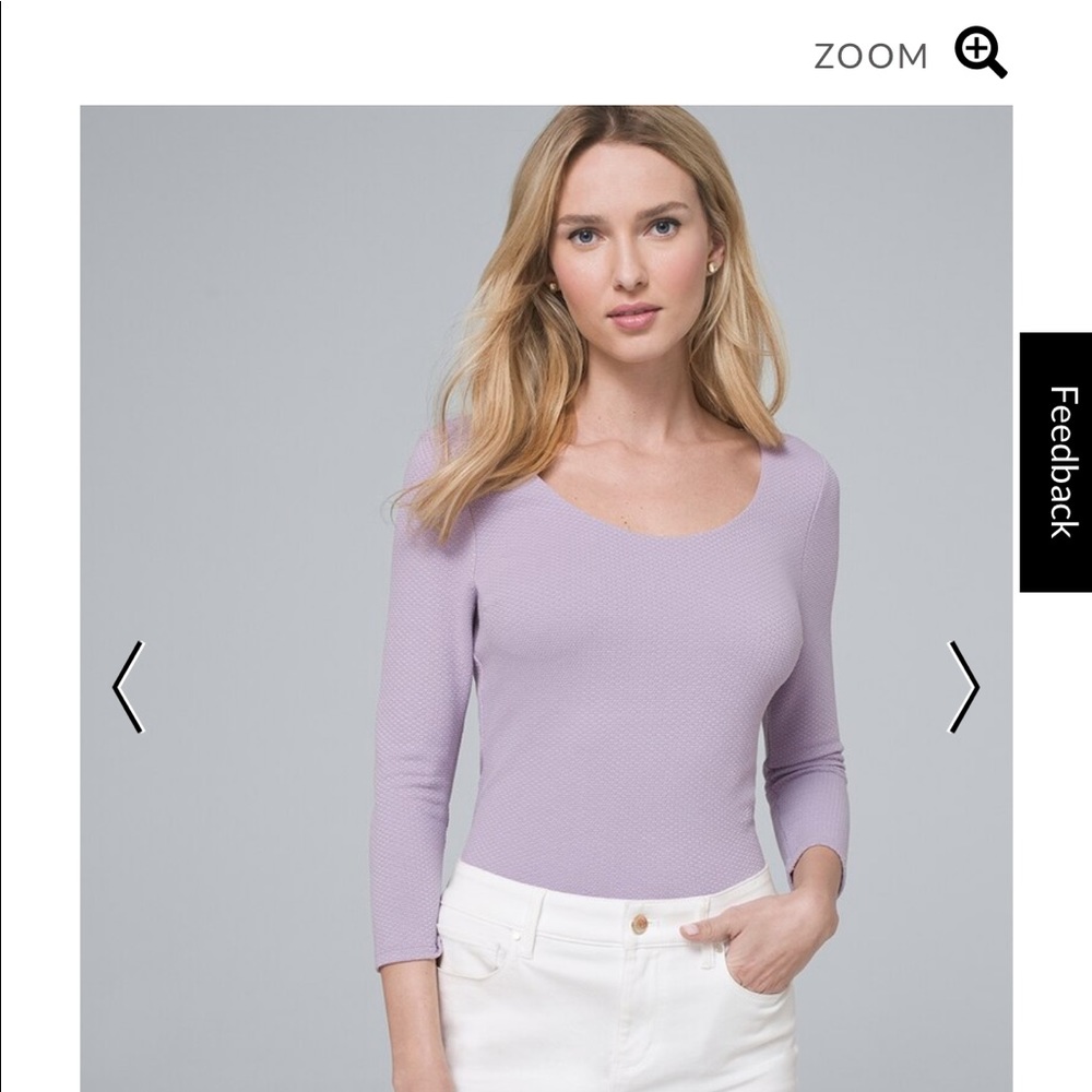 WHBM Dual Neck Jaquard Top